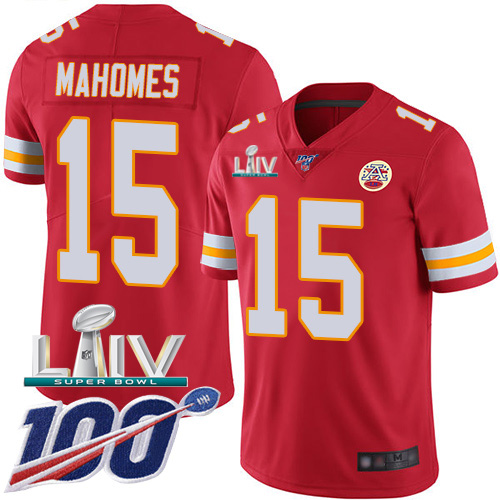 Kansas City Chiefs Nike #15 Patrick Mahomes Red Super Bowl LIV 2020 Team Color Youth Stitched NFL 100th Season Vapor Untouchable Limited Jersey->kansas city chiefs->NFL Jersey